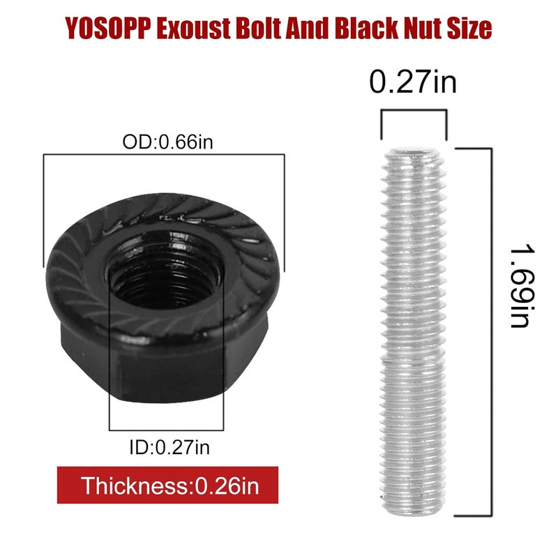 YOSOPP Stainless Steel Exhaust Bolt Kit for 1984-2018 Harley Big Twin Sportster XL with Flange Nut, OEM Part Number 16715-83 1671583 (8) - Image 3